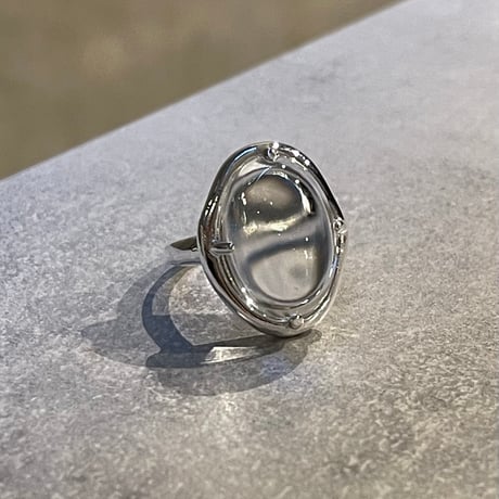 2602RG0736 / Clear oval stone Ring（Silver）