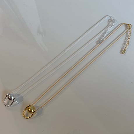 2401NC0228 / Nuance curve ball Necklace（Silver）