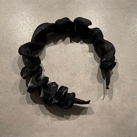 2401HA0049 / Sheer gather headband（Black）