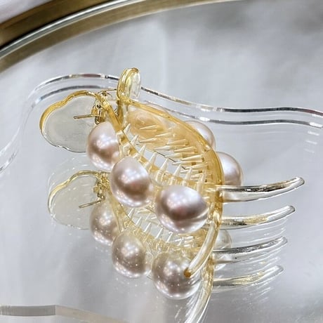Clear pearl  cross Hair clip（Pearl）/ HA-086