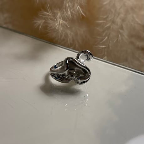 2403RG0417 / Twist metal irregular ring（Silver）