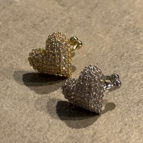 2504EC021 /  mirror ball heart Ear Cuff（Gold）