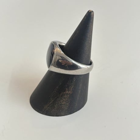 【Select】IM24AC_RG006 / Square stone ring（Silver/Black）