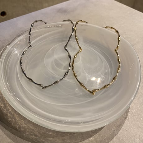 Craft wave design necklace （Gold）/ 2211_NC0164