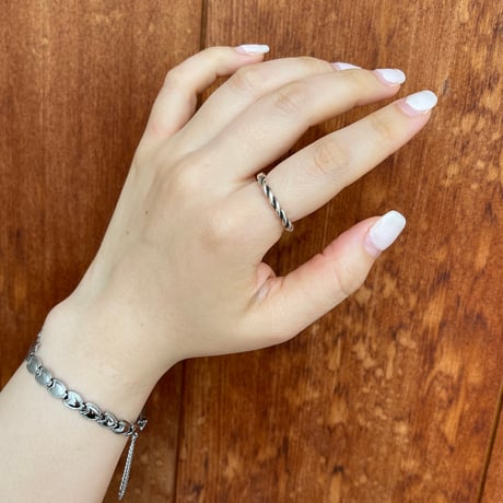 2406RG0489 / Rope chain design ring（Silver）
