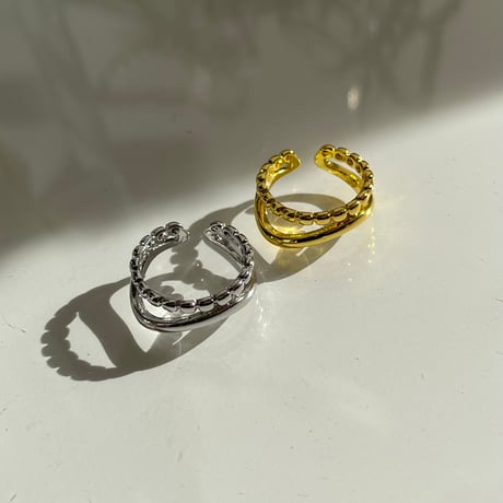 2312RG0370 / Half double wave line mini ring（Gold）
