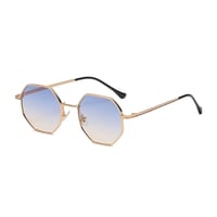【 Select 】Polygon metal frame Sunglasses ( Gold / Gradation )