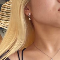 2509PR0802 / 2ball metal balance bar pierce (Silver）