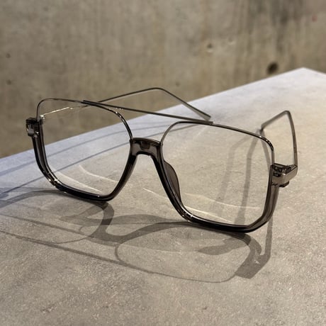 SE24SG_CA009/ square metal frame clear Sunglasses (Silver/Clear)