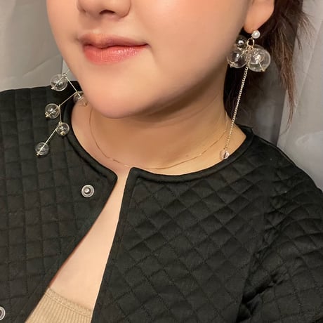 2404PR0707 / bubble ball asymmetrlong pierce （Gold）