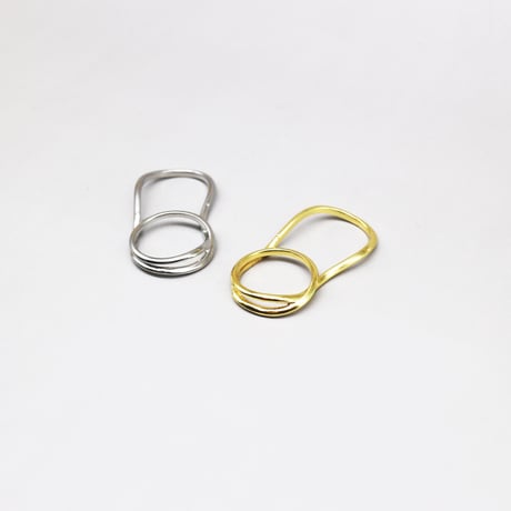 2306RG0297 / Cross Continuous Two-Finger Connected Ring（Silver）