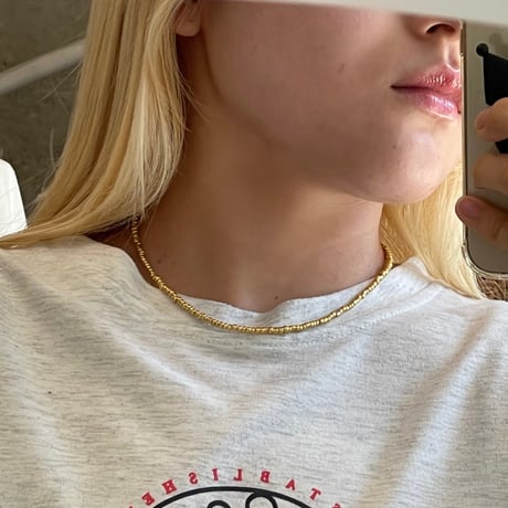 2409NC0262 / Simple beads necklace（Gold）