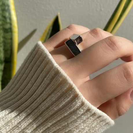 2311RG0349 / Square cross ring（Silver）