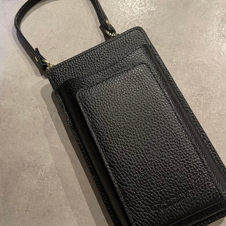 2412GS028（S）/ Genuine leather mulch phone shoulder（Black）