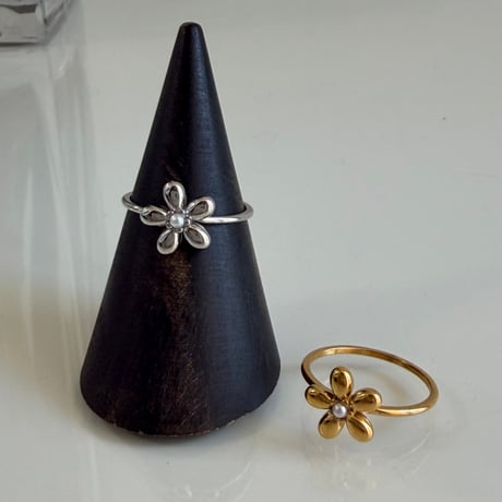 2604RG0777 / Mini Pearl flower motif ring（Silver）