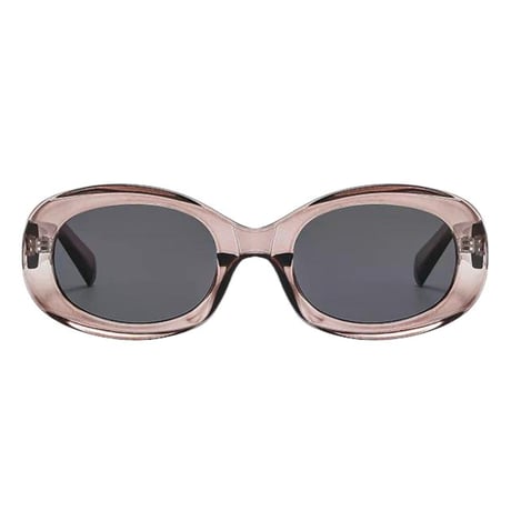 【 Select 】Retro Oval Flame Sunglasses (Grayish pink/Grey）
