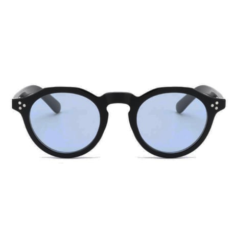 【 Select 】Vintage Retro Crown Pant Frame Sunglasses (Black/Lt.Blue)