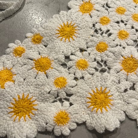 2604GS067(S) / Knit Flower scarf (White)