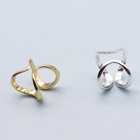 Creative Twisted Wave Geometric ring （Gold） /  2107-RG118