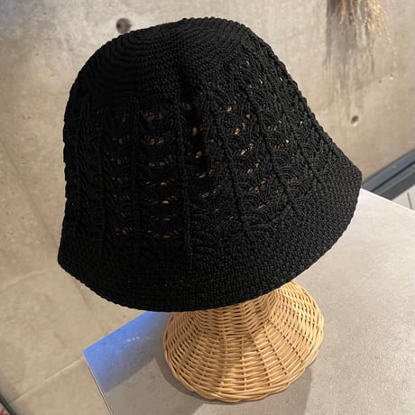 2606HW067(S) / Simple crochet Hat（Black）