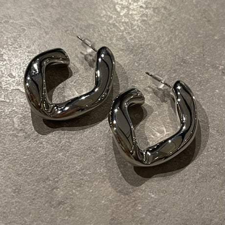 2411PR0731 / Twist metal hoop Pierce（Silver）