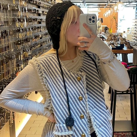 2504HW0083(S) / Crochet Knit cap（Black）