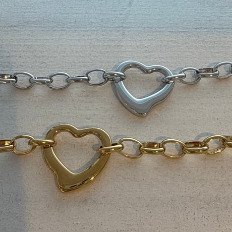 2606BR0141 / Heart motif chain Bracelet（Gold）