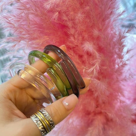 Transparent Acrylic Bangle（Grey）/ 2106-BR060