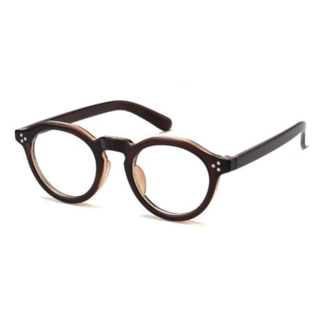 【 Select 】Vintage Retro Crown Pant Frame Sunglasses (Maroon/Clear)
