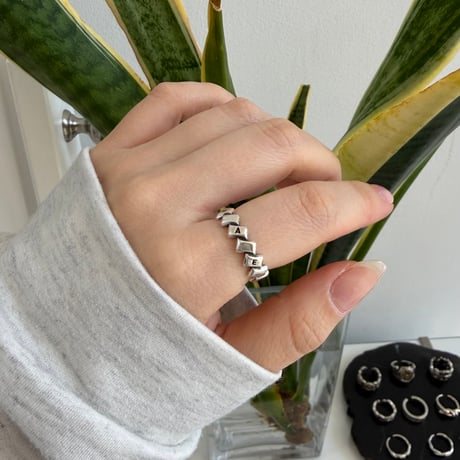 2604RG0778 / Square text ring（Silver）