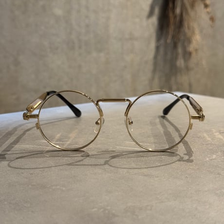 SE25SG_CA017（S） / Round  Design Sunglasses (Gold/Clear)