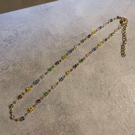 2604NC0383  /  Color beads Necklace（Gold）