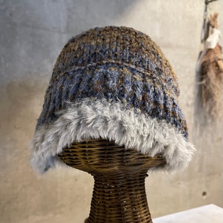2601HW058(S) / Gradation Stripe Knit Bucket Hat（Khaki）