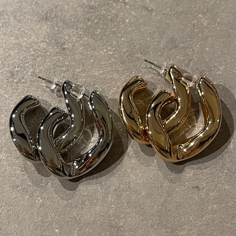2411PR0731 / Twist metal hoop Pierce（Silver）
