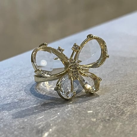 2601RG0728 / Clear butterfly motif ring（Gold）