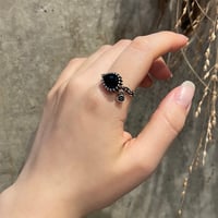 2510RG0686 / Drop stone charm Ring（Silver）