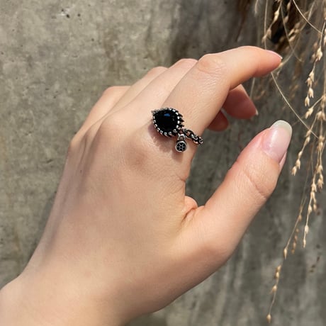 2510RG0686 / Drop stone charm Ring（Silver）