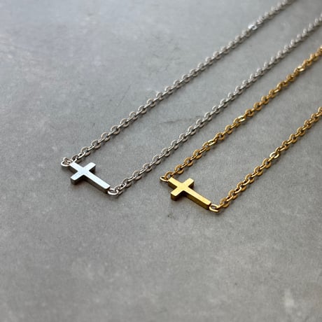 2606NC0397 / Horizontal cross Necklace（Silver）