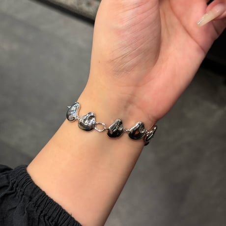 2408BR0056 ／ Flat craft motif bracelet（Silver）