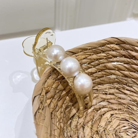 Clear pearl  cross Hair clip（Pearl）/ HA-086