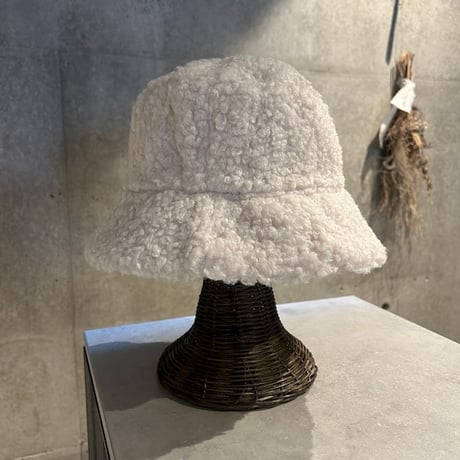 2409HW0053(S)/ Corduroy×Boa Reversible Hat（Ivory）