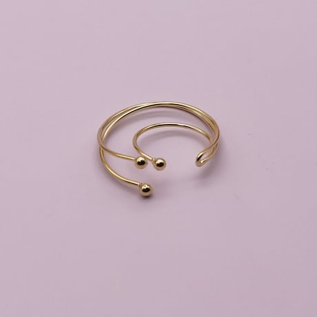 Three layers Circles Twisted Earcuff （Gold） / EC058