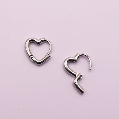 Heart mini hoop Pierce （SILVER）   /   2104-PR0119