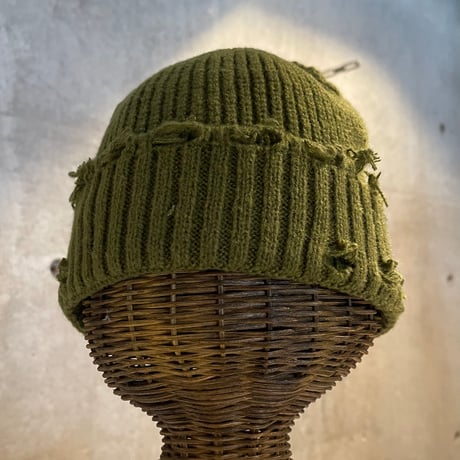 2509HW0106(S) / Damage Knit cap（Olive）
