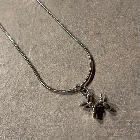 2412NC0278 / Balloon dog charm snake chain Necklace（Silver）