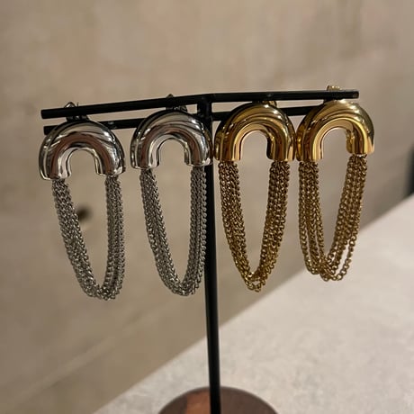2510PR0824 / Semicircle fringe chain Pierce（Gold）