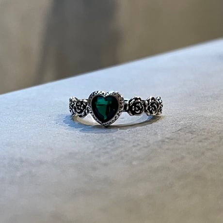 2512RG0691 /  Heart stone rose ring（Green）