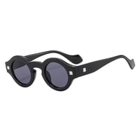 【 Select 】Vintage Small Round Sunglasses (Black/Grey)