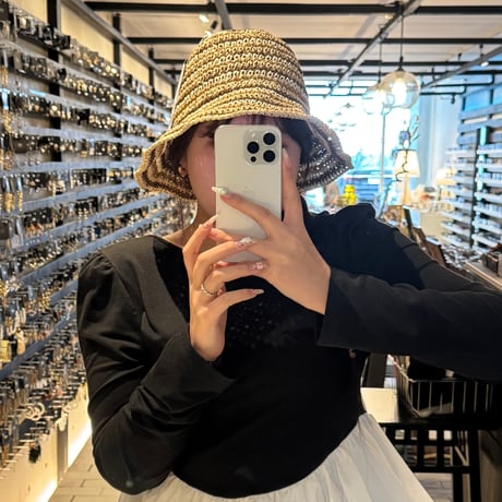 2503HW0078(S) / Wired Border Paper Hat（Brown/Beige）