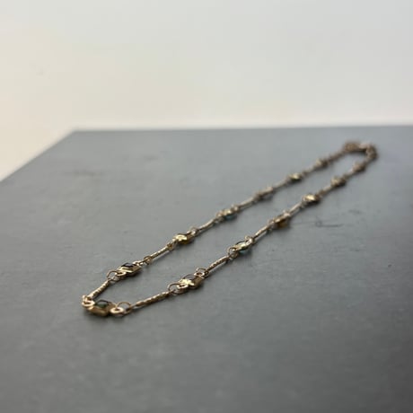 2606NC0398 / Cororful square stone Necklace（Gold）